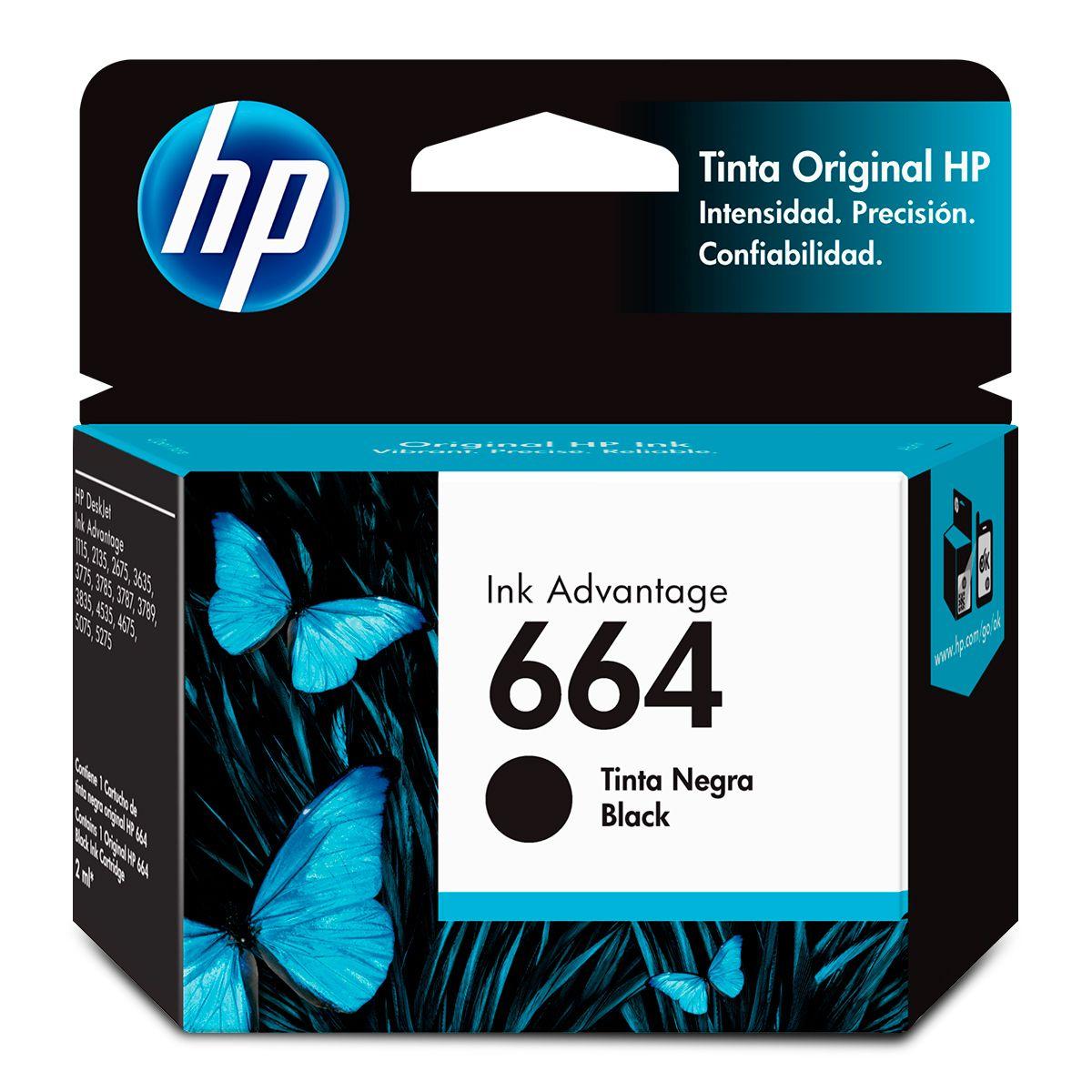 CARTUCHO ORIGINAL HP 664 NEGRO